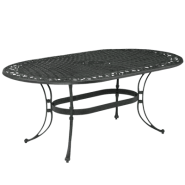 Biscayne Oval Outdoor Mesas Table in Rust Brown 
